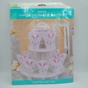NEW Easter Treat Stand with Bunny Candy Cone Cups Party Display